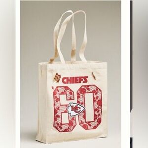 Anthropolgie Kansas City Beige and Red Graphic Tote